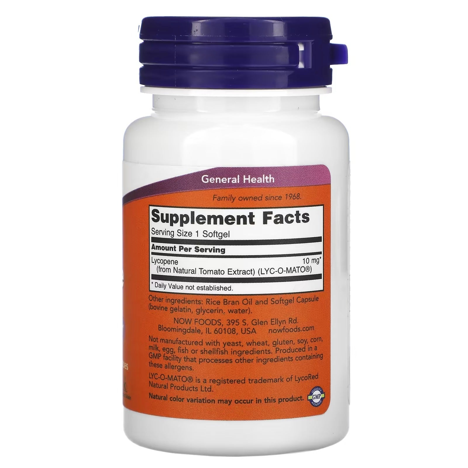 NOW Foods Lycopene 10 mg 60 Softgels