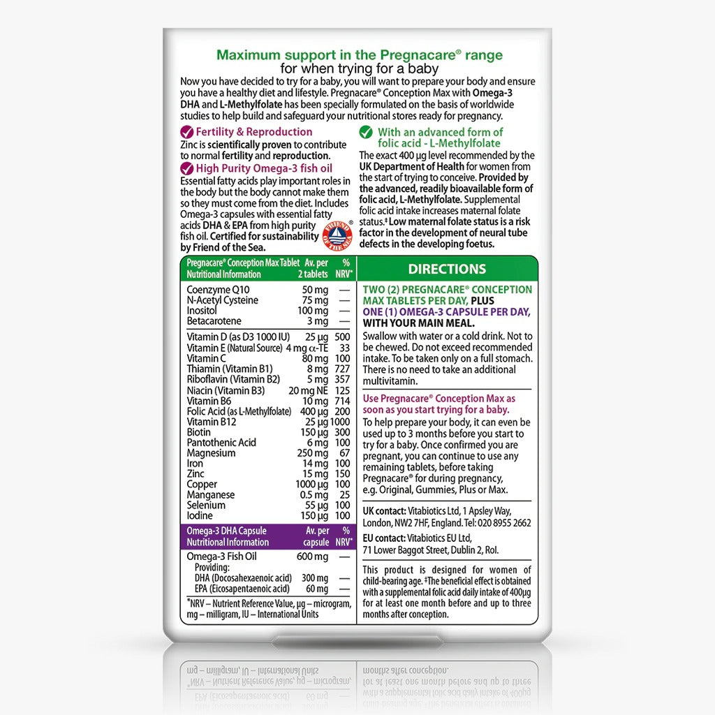 Vitabiotics Pregnacare Conception Max 84 Tablets/capsules