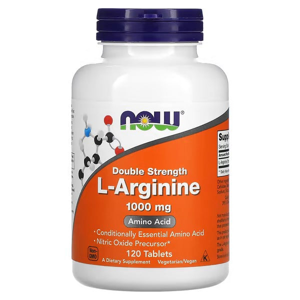 NOW Foods Double Strength L Arginine 1000mg 120 Tablets