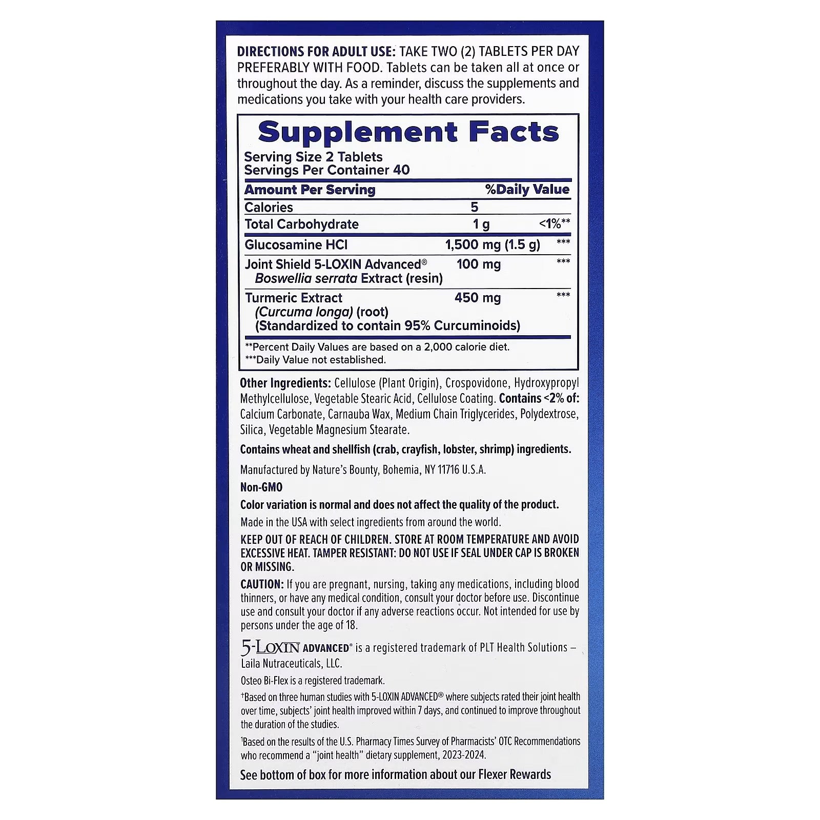 Osteo Bi-Flex Joint Health Triple Strength Plus Turmeric 80 Coated Tablets