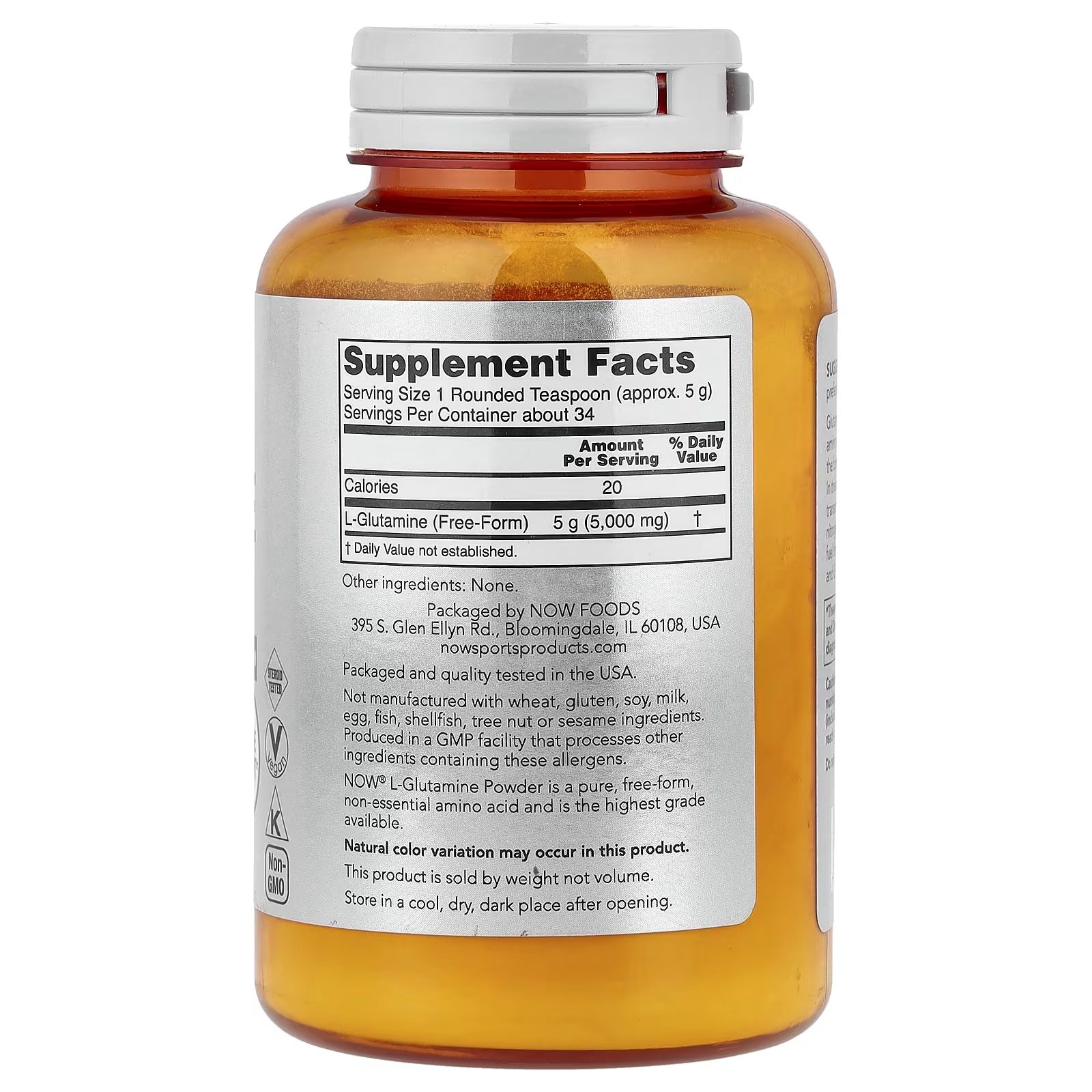 NOW Foods Sports L Glutamine Powder 6 oz 170 g
