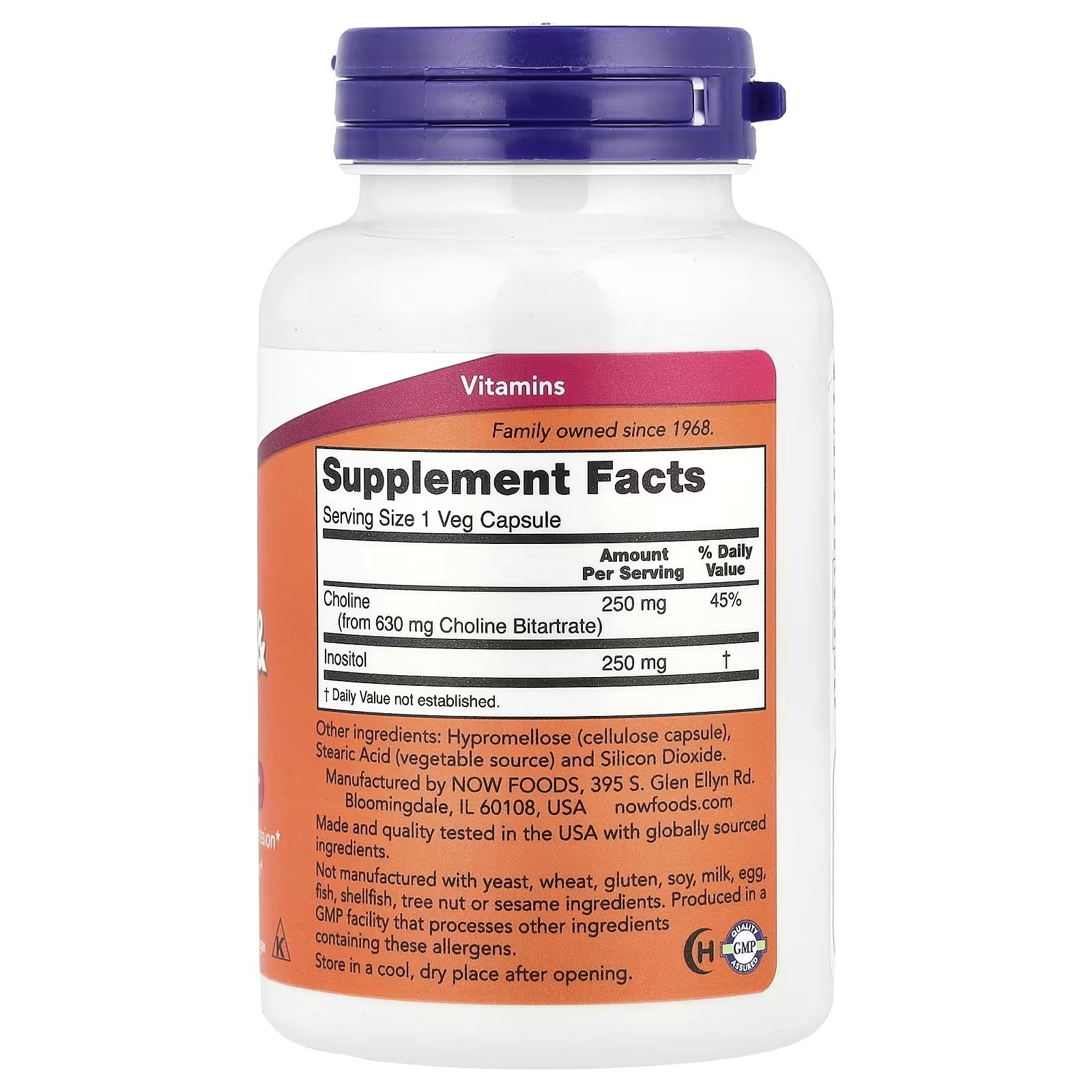 NOW Foods Choline Inositol 100 Veg Capsules