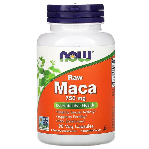 NOW Foods Raw Maca 750 mg 90 Veg Capsules