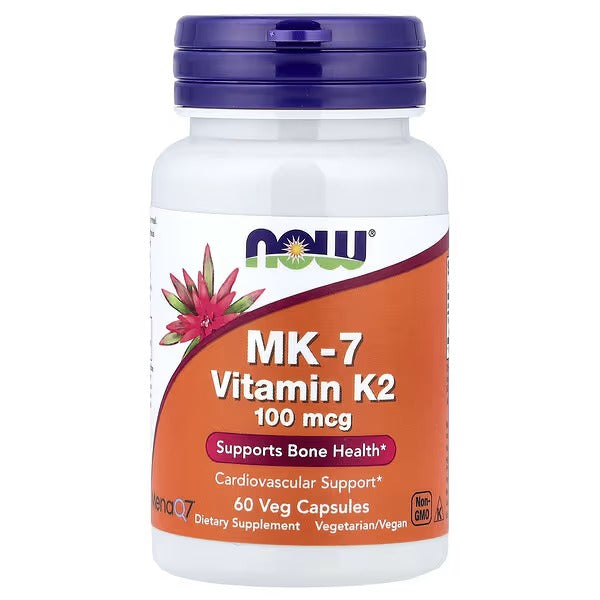 NOW Foods MK7 Vitamin K2 100 mcg 60 Veg Capsules