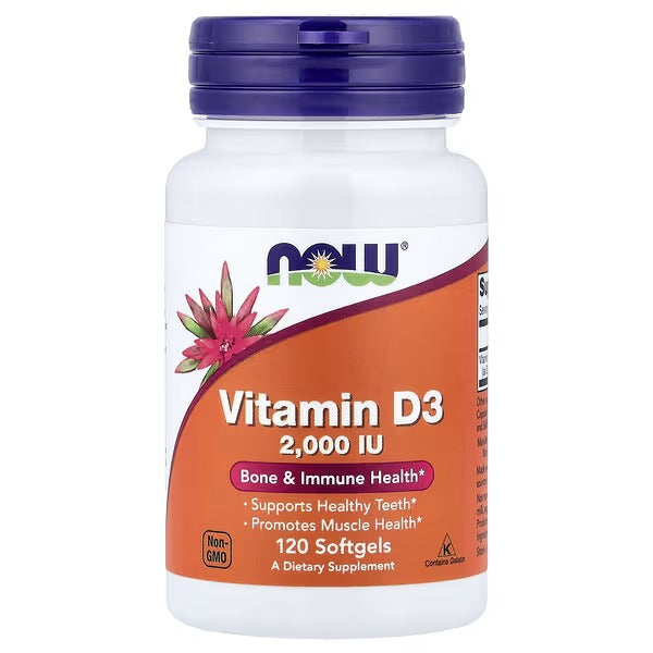 NOW Vitamin D3 2000 IU 120 Softgels