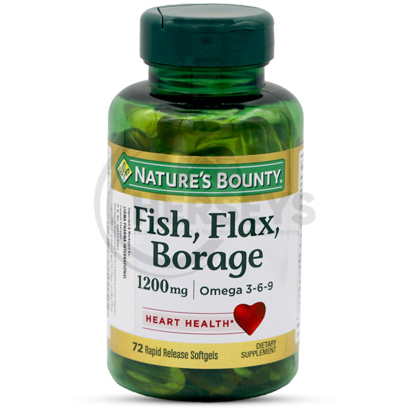 Nature's Bounty Fish Flax Borage 1200 mg 72 Softgels