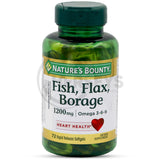 Nature's Bounty Fish Flax Borage 1200 mg 72 Softgels