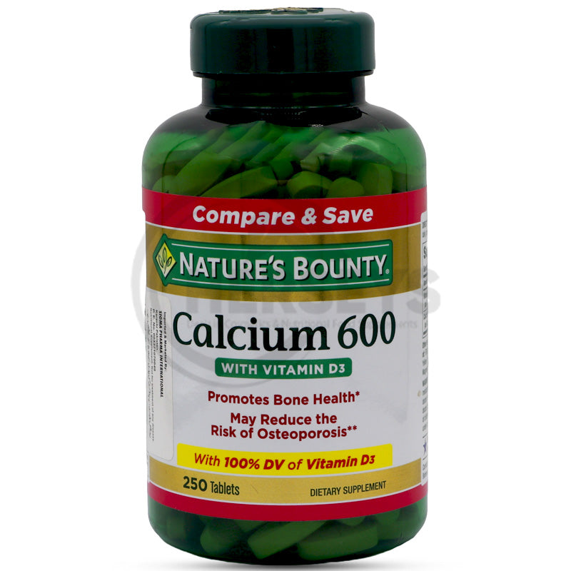 Nature's Bounty Calcium 600 with Vitamin D3 250 Tablets