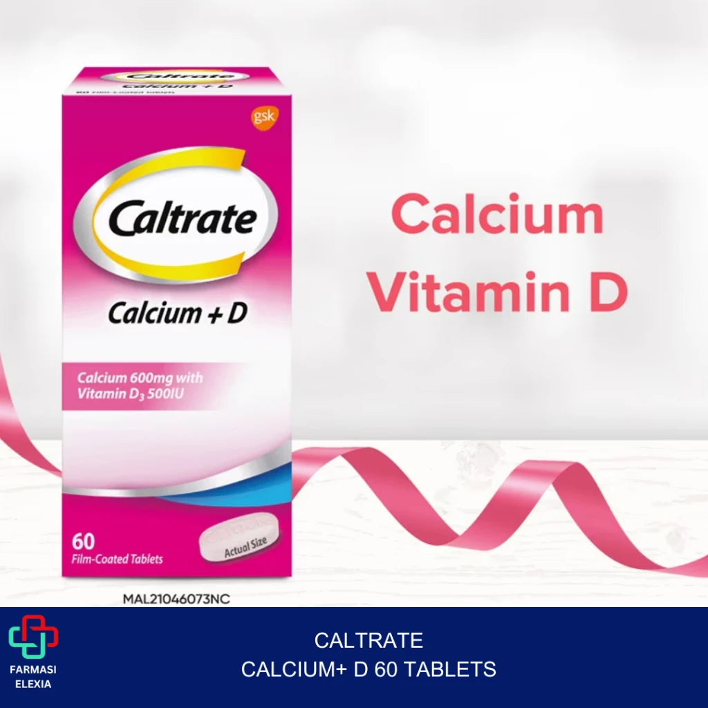 Caltrate 600+D3 Calcium & Vitamin D3 Supplement 60 Tablets