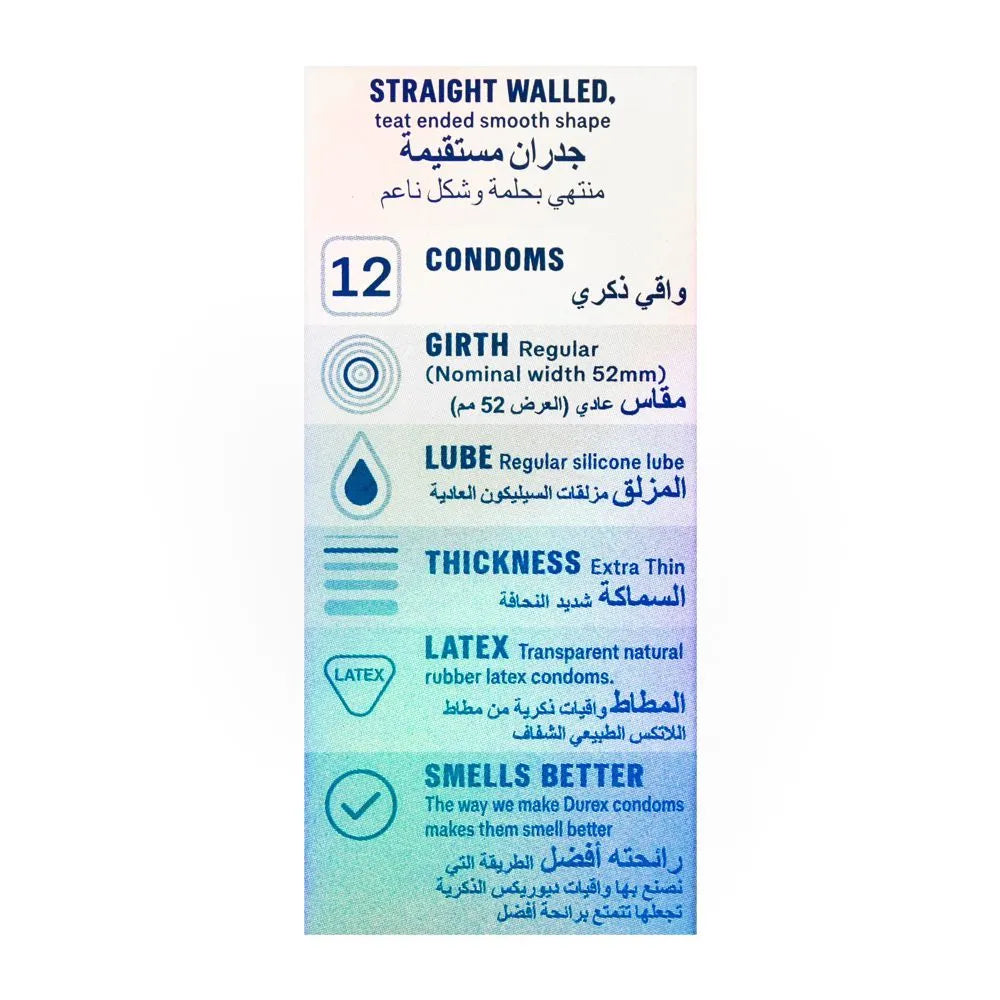 Durex Invisible Extra Thin Condoms 12 Pack
