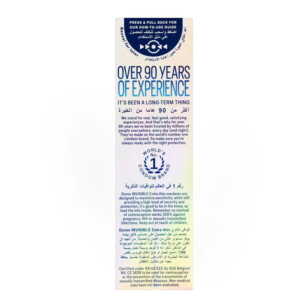 Durex Invisible Extra Thin Condoms 12 Pack