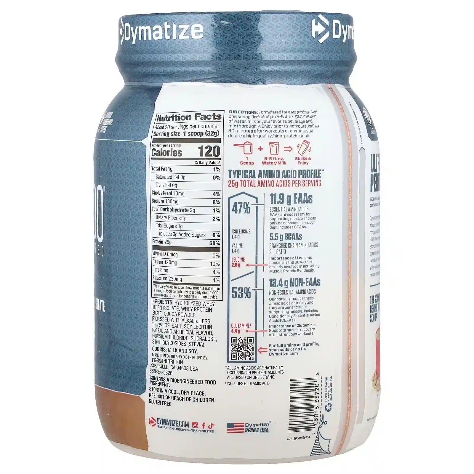Dymatize ISO100 Hydrolyzed 100% Whey Protein Isolate Gourmet Chocolate 650g