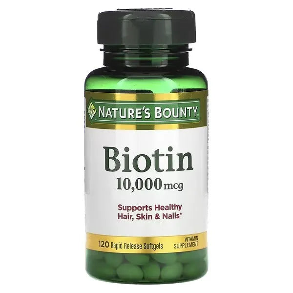 Nature's Bounty Biotin 10000mcg 120 Rapid Release Softgels