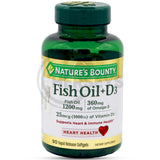 Nature's Bounty Fish Oil Vitamin D3 1200mg 90 Rapid Release Softgels