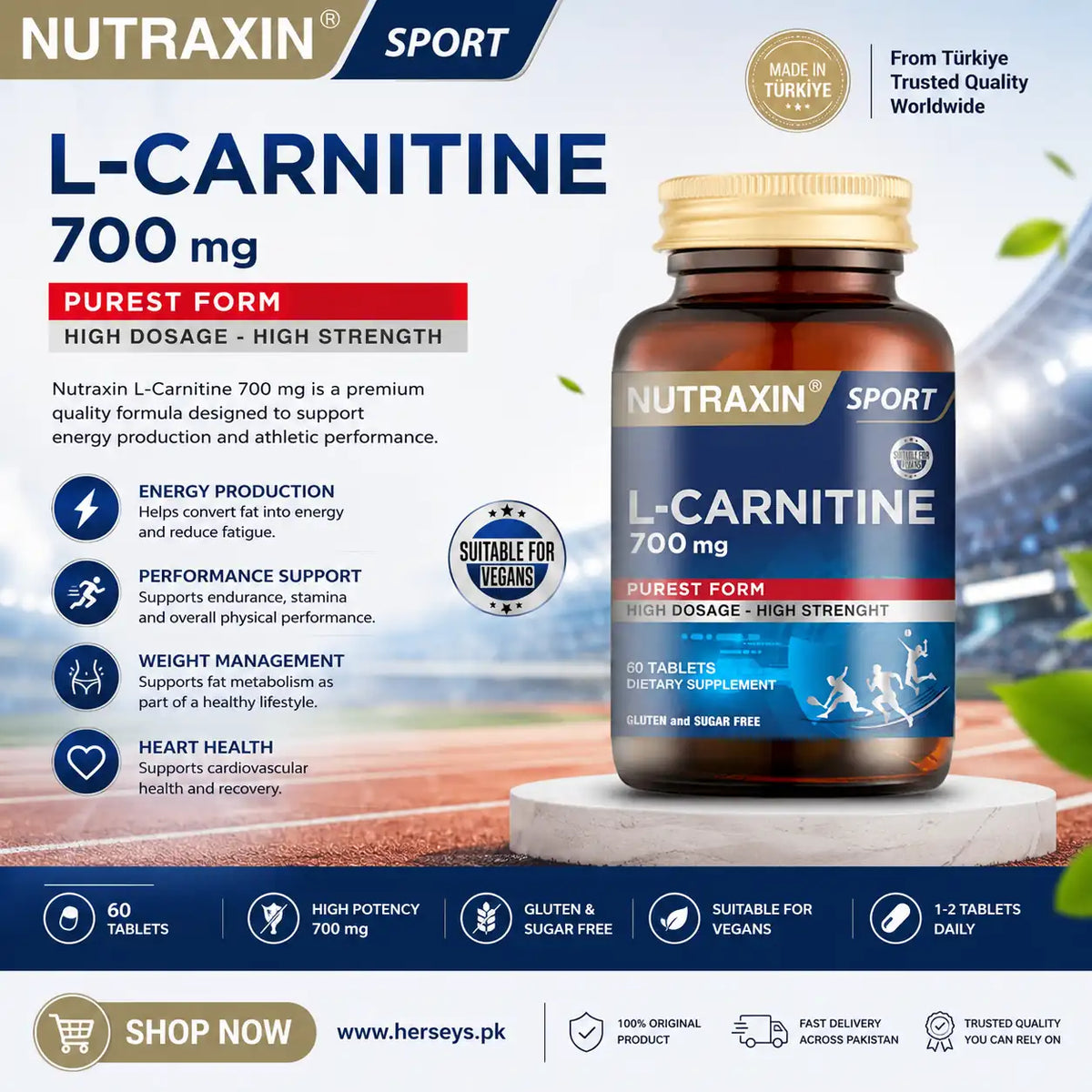 Nutraxin Sport L Carnitine 700 mg 60 Tablets