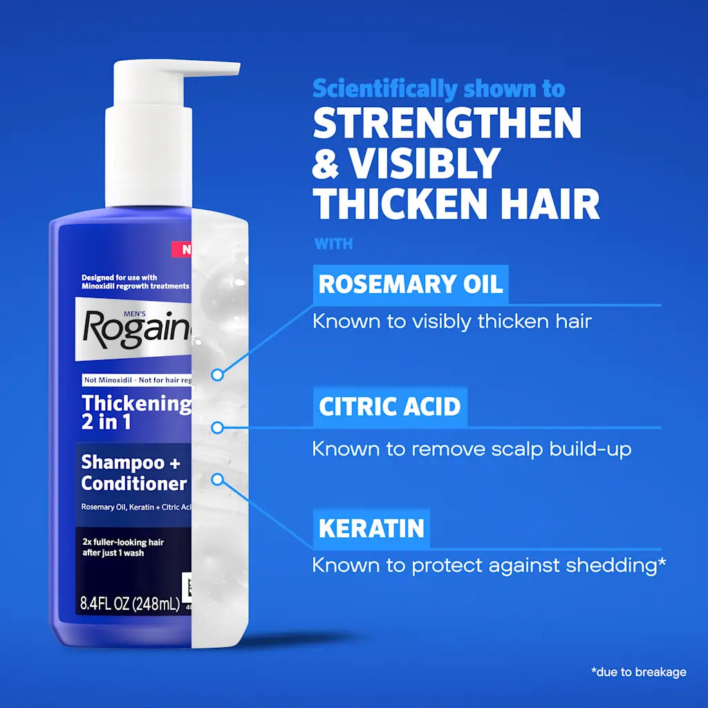Men’s Rogaine Thickening 2 in 1 Shampoo Plus Conditioner 248ml