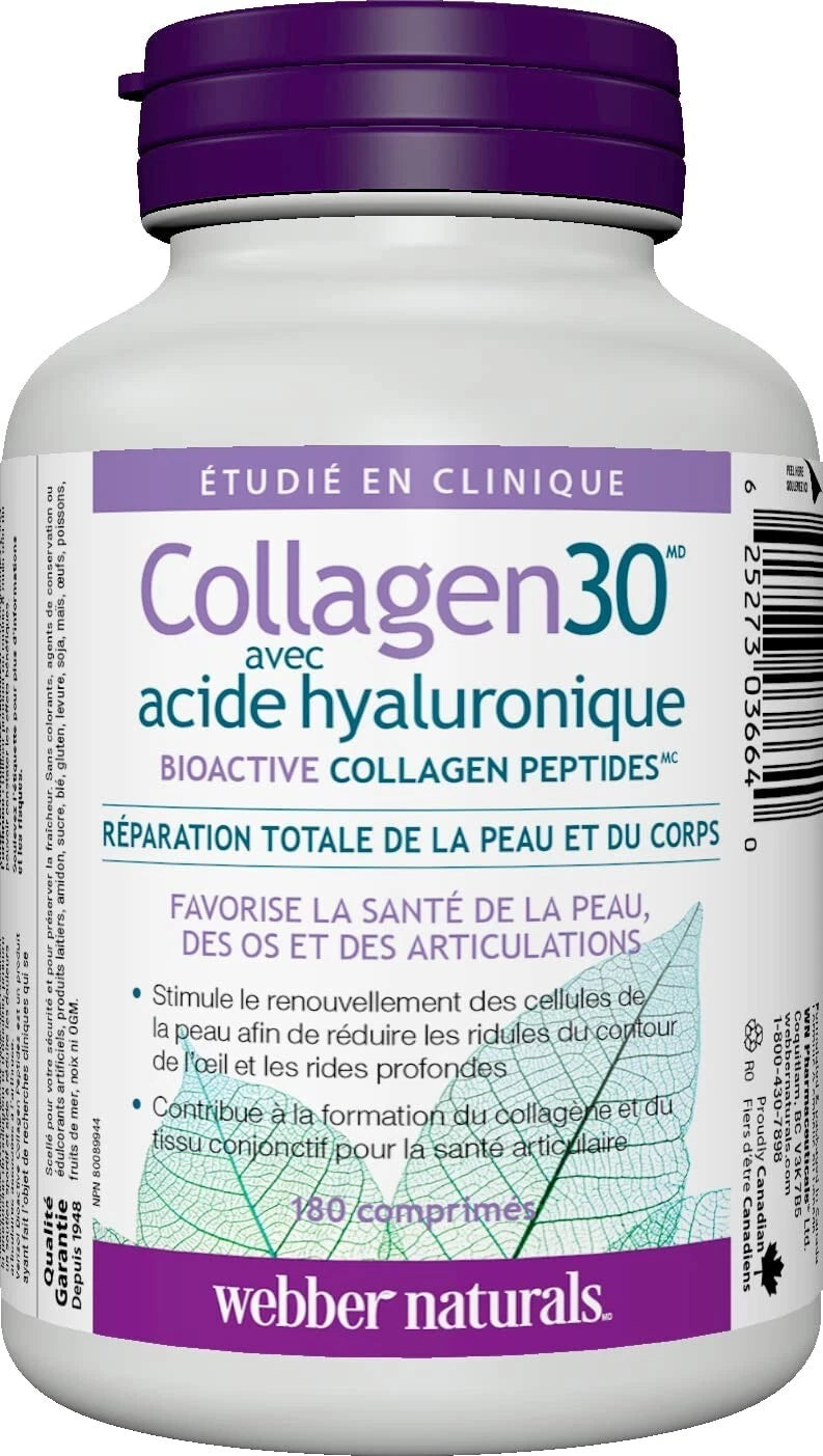 Webber Naturals Collagen 30 with Hyaluronic Acid 180 Tablets