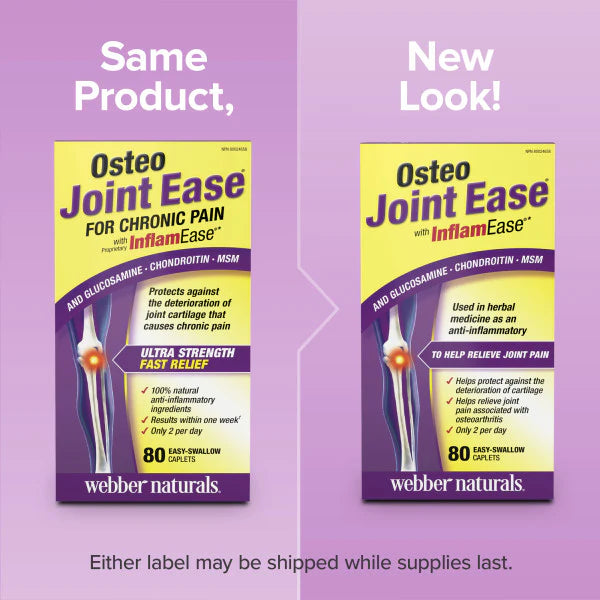 Webber Naturals Osteo Joint Ease with InflamEase and Glucosamine Chondroitin MSM 80 Caplets